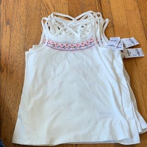 Osh kosh white cross back tank